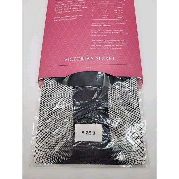 VTG Victoria’s Secret Fish Net Thigh Highs Smooth Band Black B Sexy Vixen NEW - Picture 8 of 8